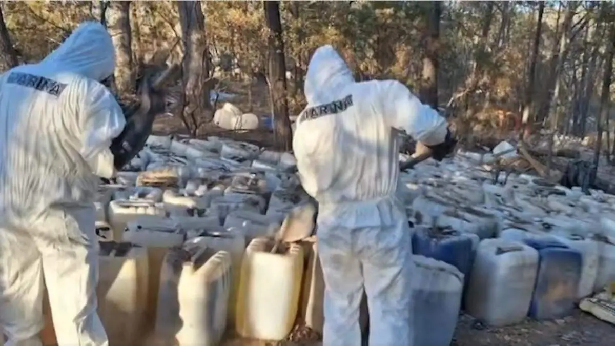 Destrucción de laboratorio clandestino en El Carrizalillo